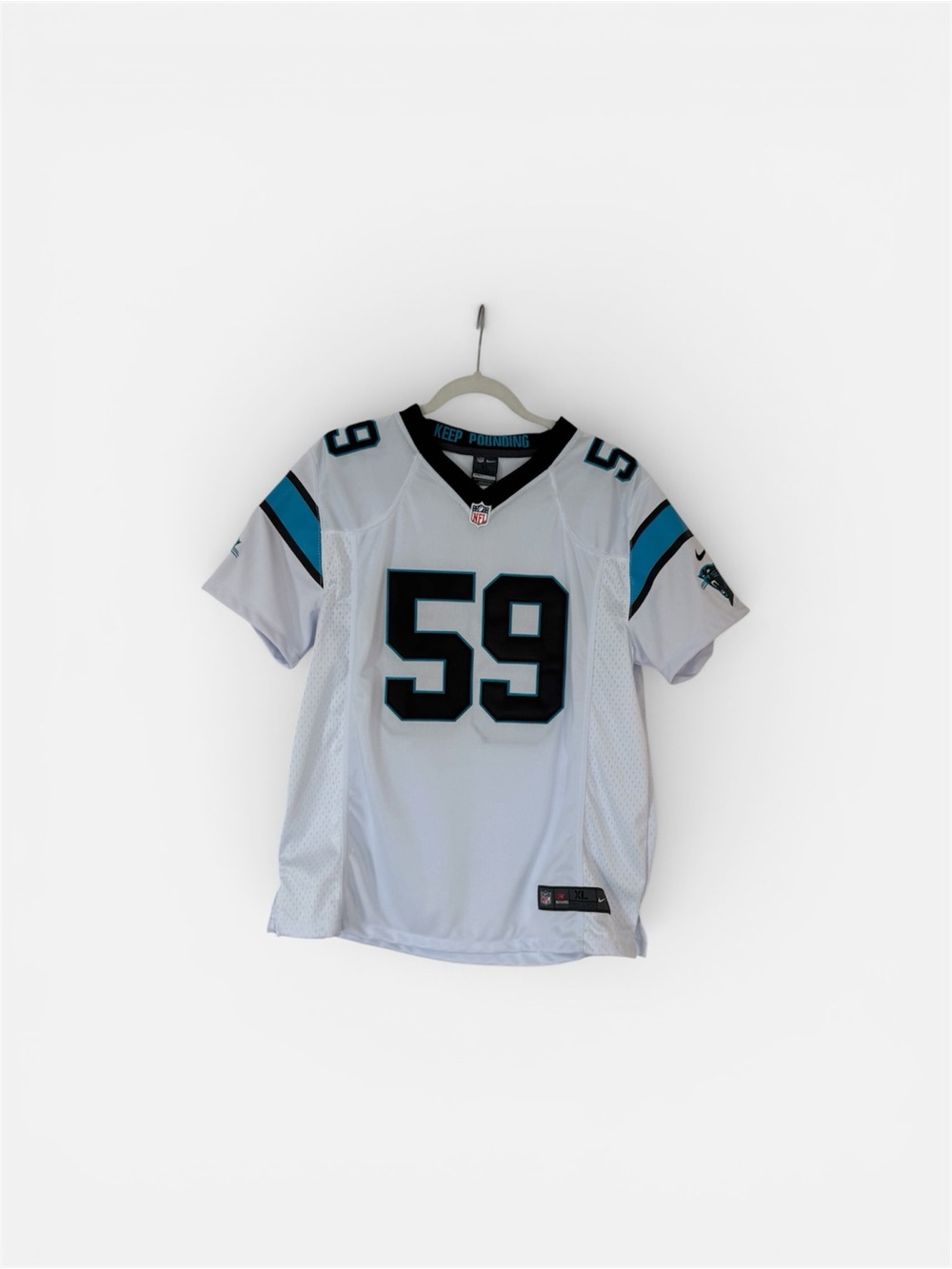 NFL Carolina Panthers White and Black Team Football Jersey XL